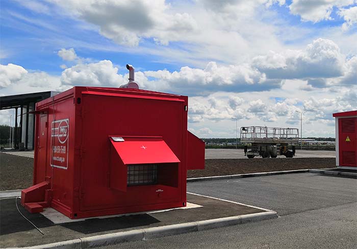 фото  Утепленный блок-контейнер типа «Север» для дизельной электростанции оснащен системой вентиляции и отопления